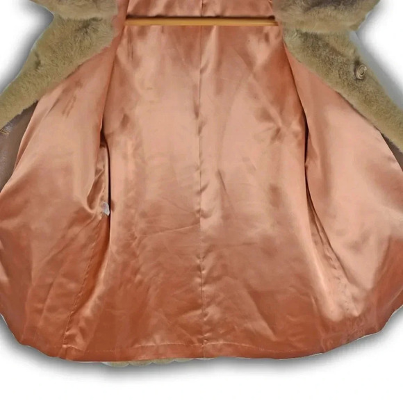 VINTAGE RICE FAUX FUR MAR-DEL WOMENS COAT - Picture 4 of 14